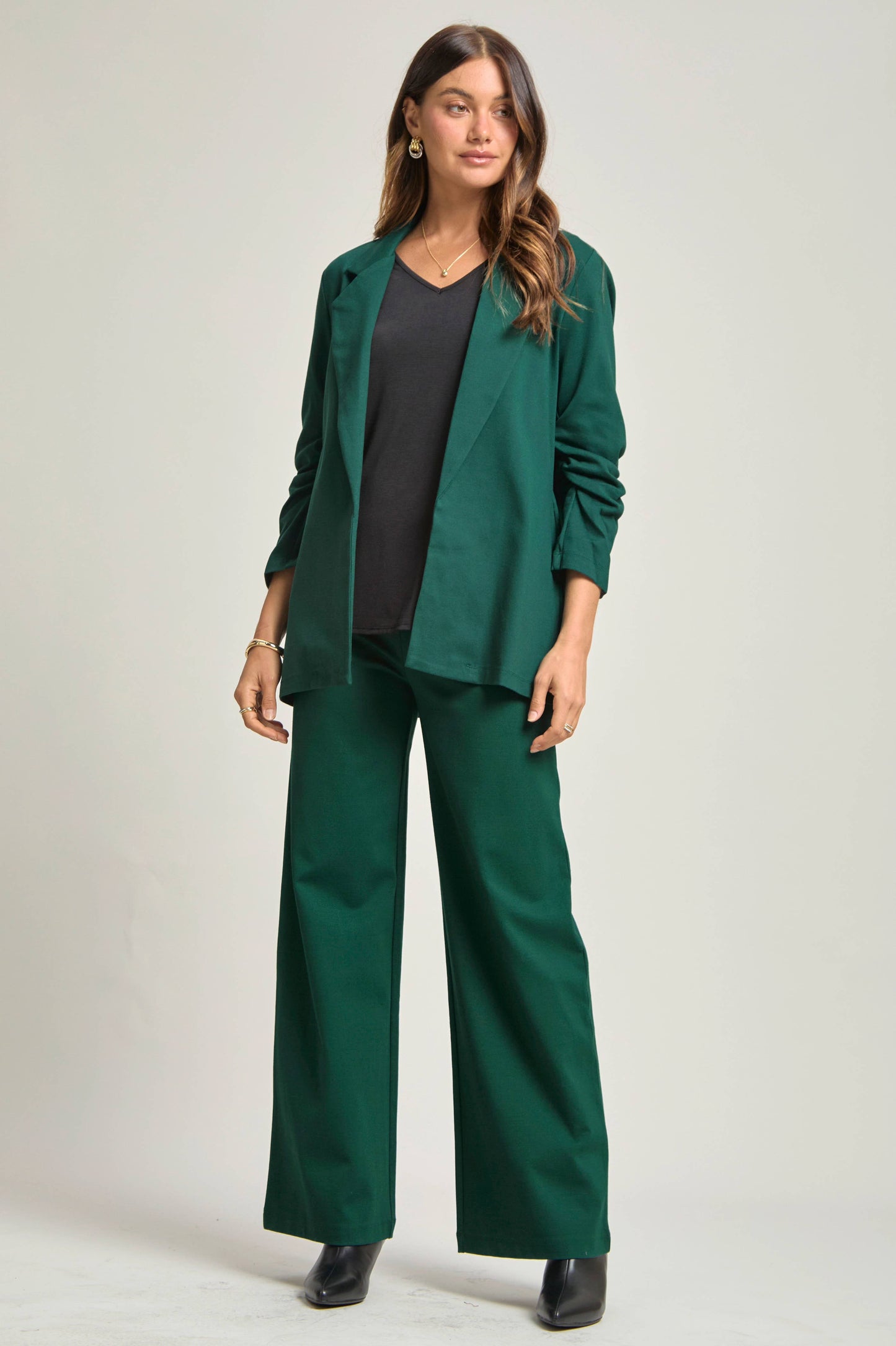 Dear Scarlett -  Magic 3/4 Sleeve Blazer: Black