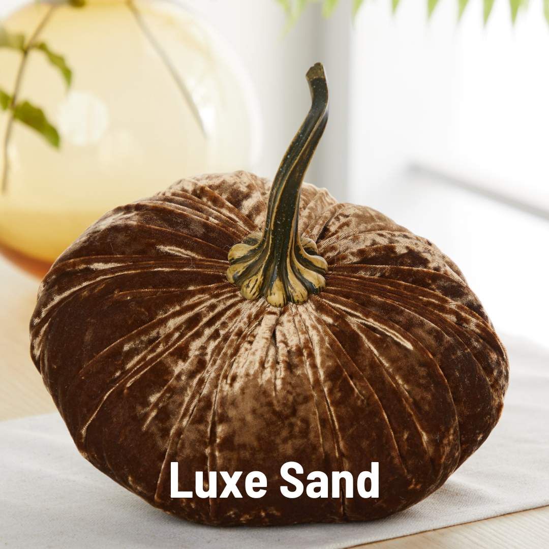 Your Heart's Content - Pumpkin Extra Large Velvet,  Fall Accent Decor, Centerpiece: Luxe Burnt Orange
