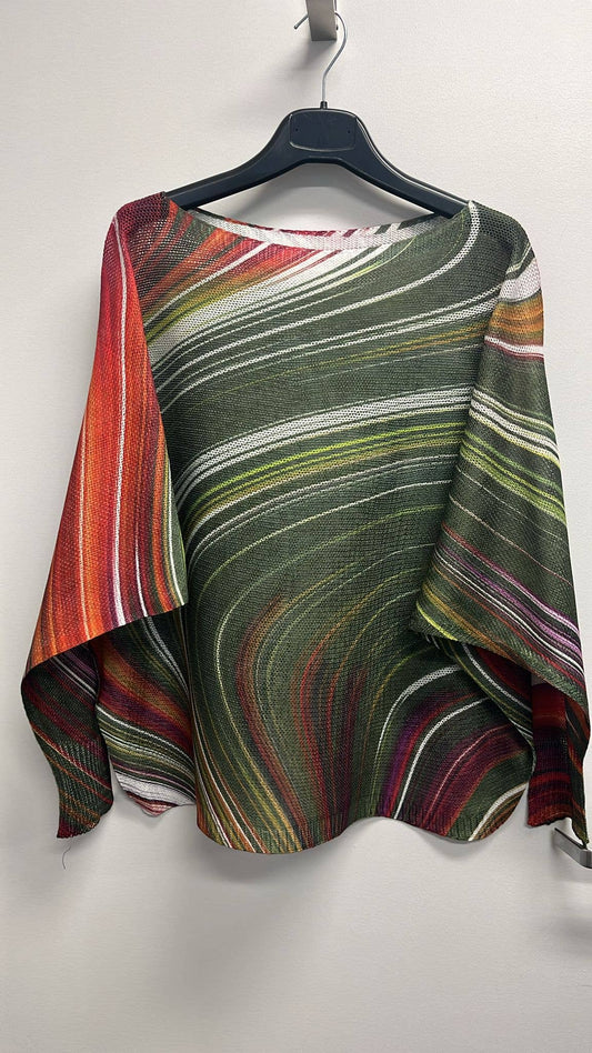 LOOWIE -  VIWAOL OLIVE Round Neck  Printed Sweater-OSFM