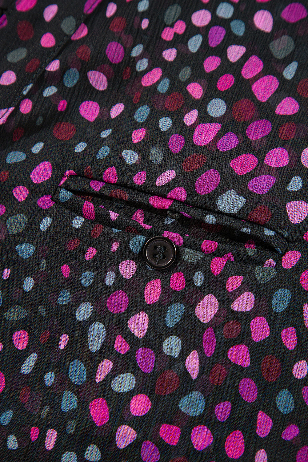 Grape Wine Polka Dot Print Buttoned Shirt