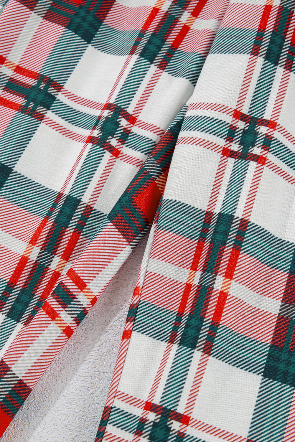 Plaid Long Sleeve Shirt and Pants Pajama Set