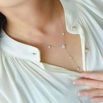 Moissanite 925 Sterling Silver Necklace 1.5 Carats