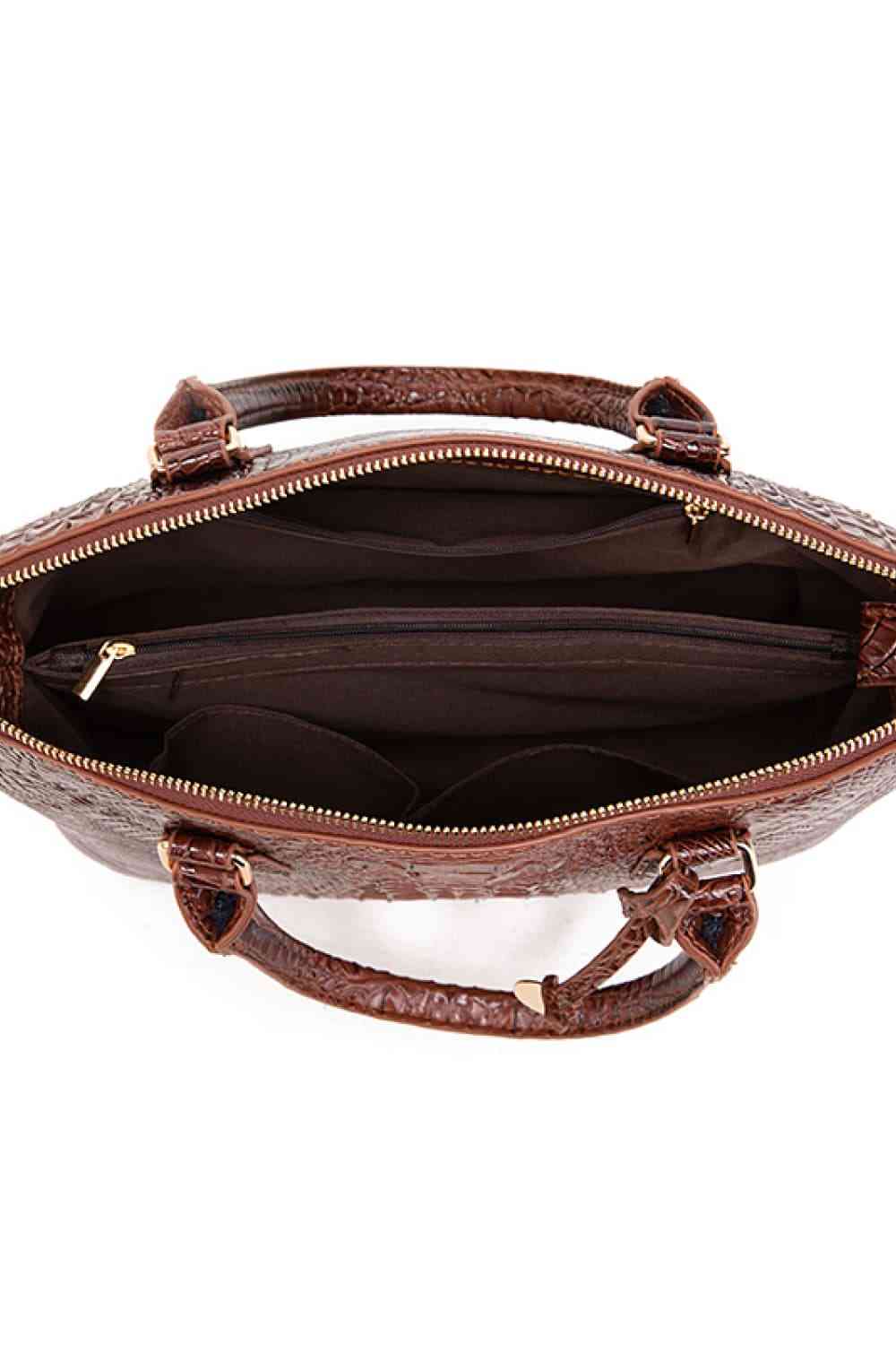 Trendsi Croc Embossed Gradient PU Leather Handbag
