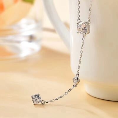Moissanite 925 Sterling Silver Necklace 1.5 Carats